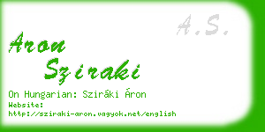 aron sziraki business card